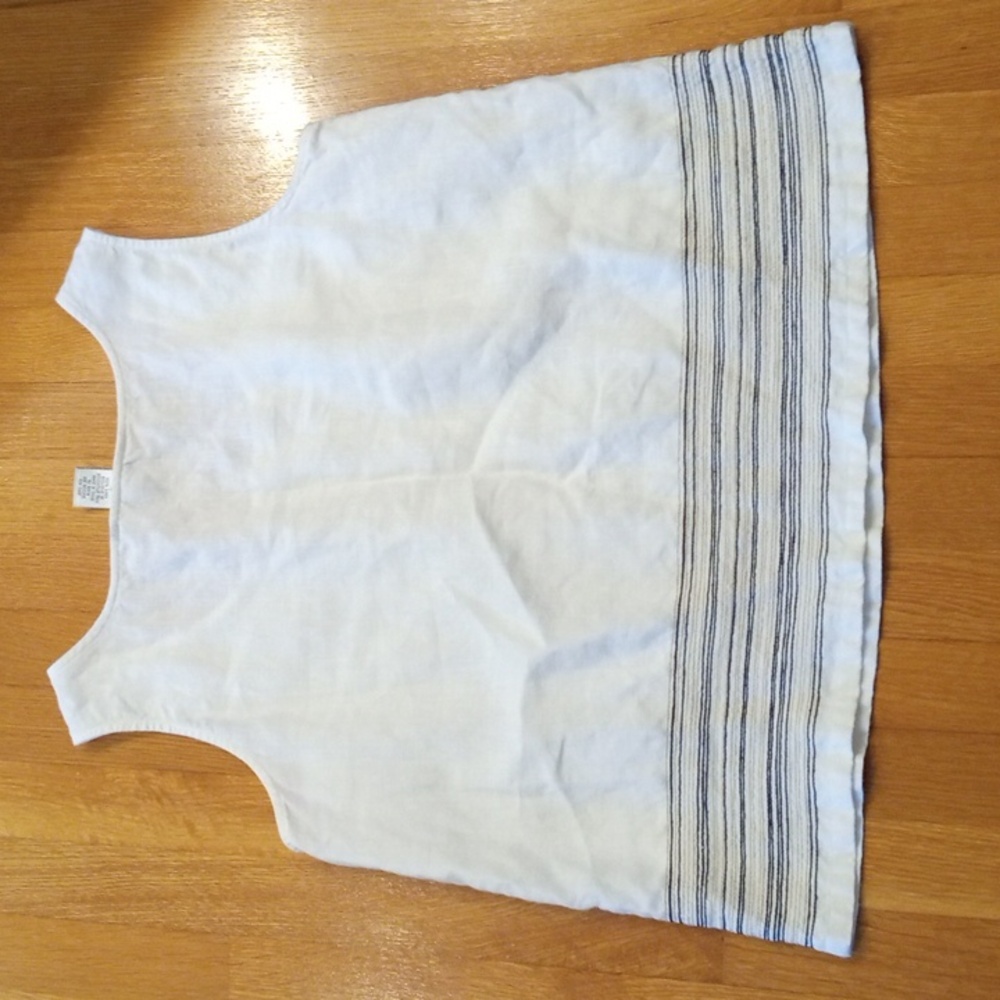 Studio White Sleeveless 100% Linen Sleeveless Women's Top XL - Picture 3 of 3